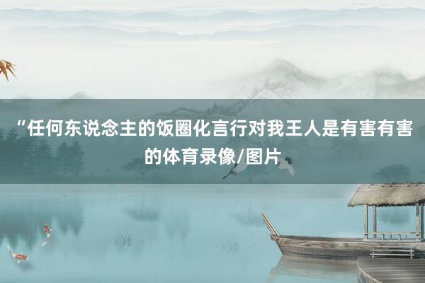 “任何东说念主的饭圈化言行对我王人是有害有害的体育录像/图片