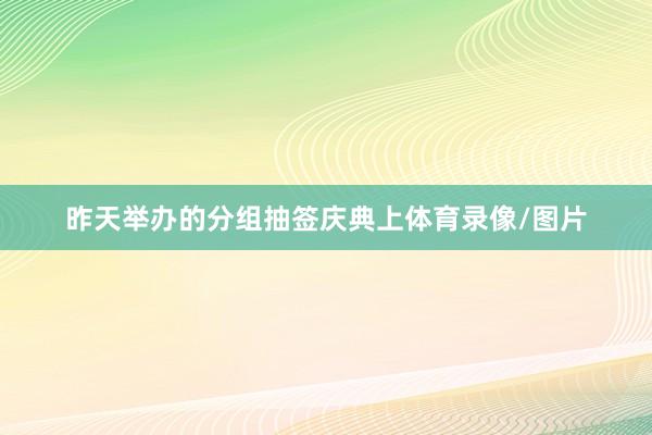 昨天举办的分组抽签庆典上体育录像/图片