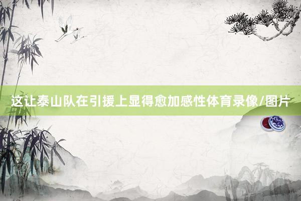 这让泰山队在引援上显得愈加感性体育录像/图片