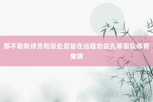 那不勒斯球员和惩处层皆在远程劝说孔蒂留队体育集锦