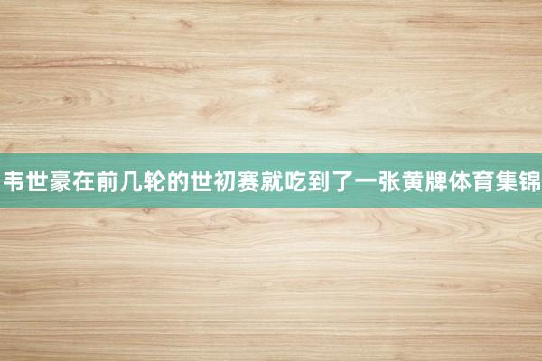 韦世豪在前几轮的世初赛就吃到了一张黄牌体育集锦