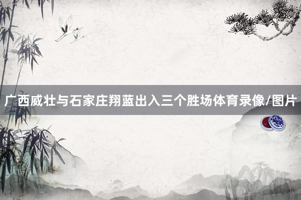 广西威壮与石家庄翔蓝出入三个胜场体育录像/图片
