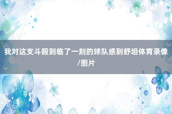 我对这支斗殴到临了一刻的球队感到舒坦体育录像/图片